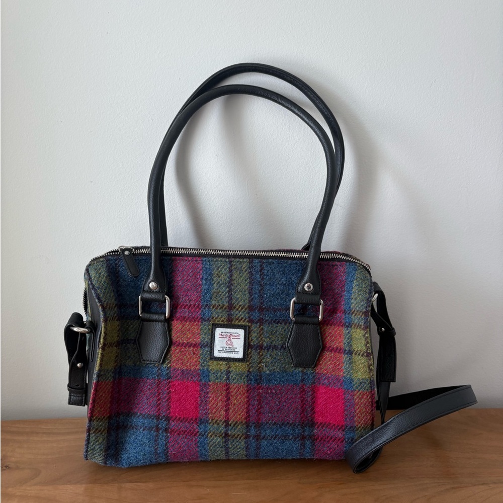 Maccessori Harris Tweed Wool Tartan Plaid Satchel Bag  Purse - Picture 5 of 8